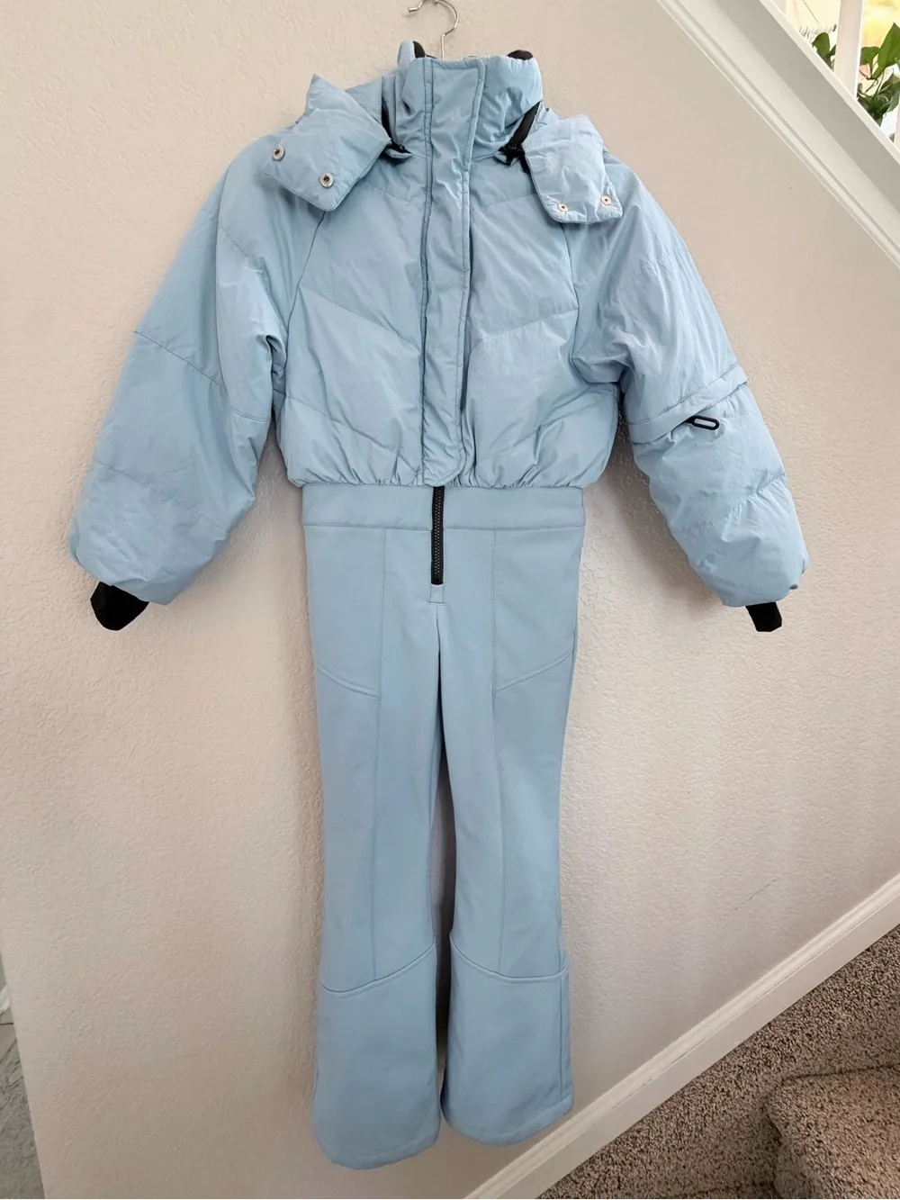 Zara Kids One-Piece Ski Suit Light Blue Size 9-10